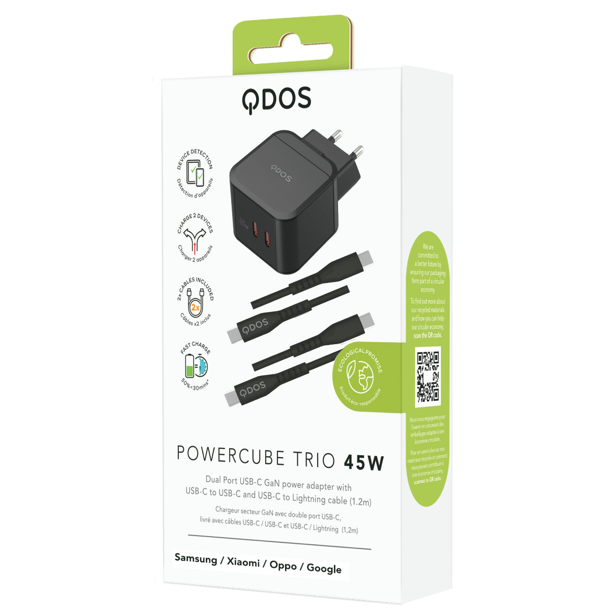 PowerCube TRIO 45W Power Adapter - Black