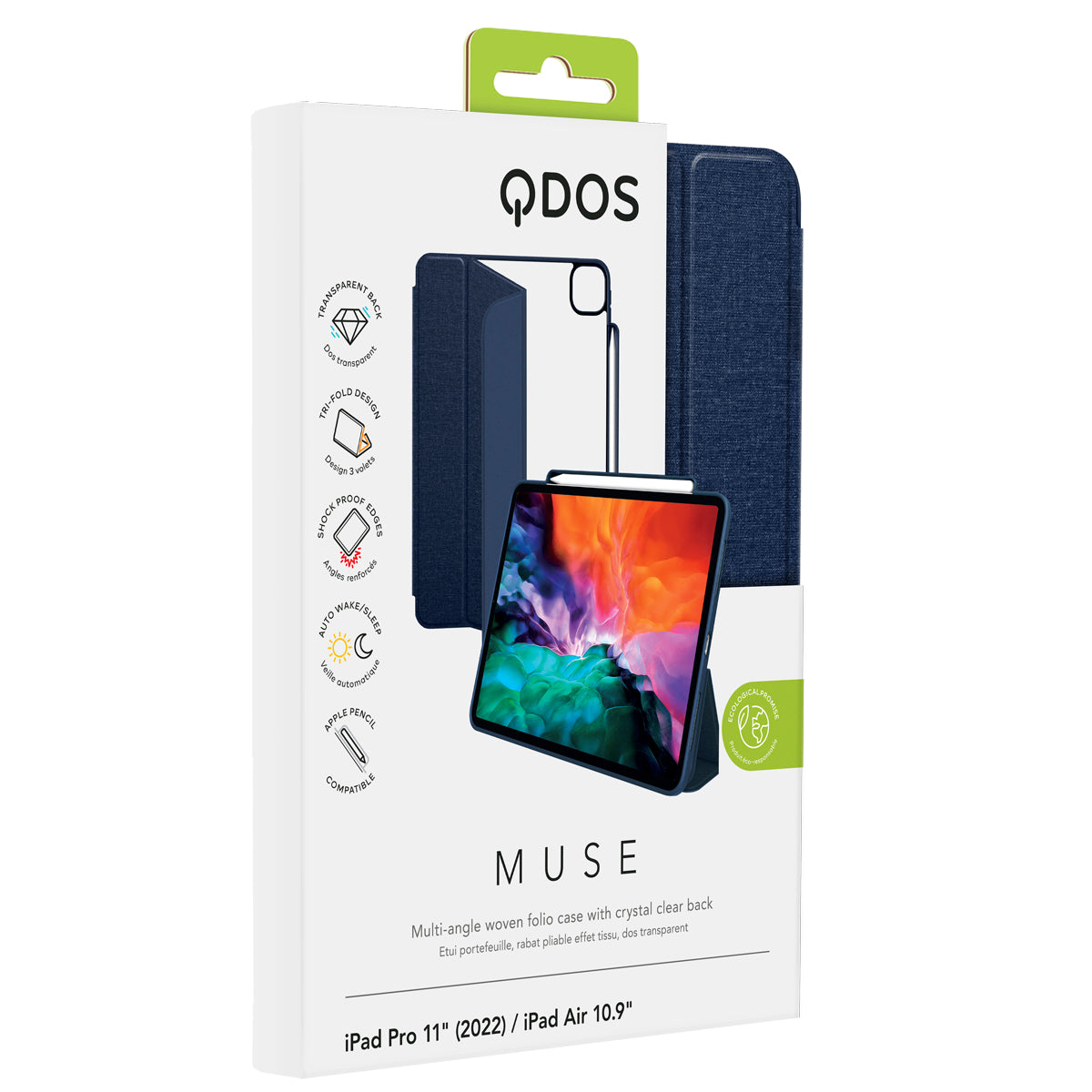 MUSE folio for iPad Pro 11-in. (4th gen) / iPad Air 11-in. (M2) / iPad Air (5th gen) - Clear / Blue