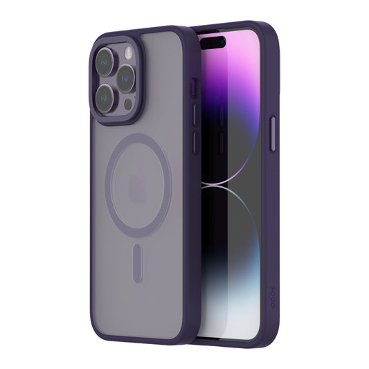 Hybrid Soft + Snap for iPhone 14 Pro Max - Clear / Deep Purple