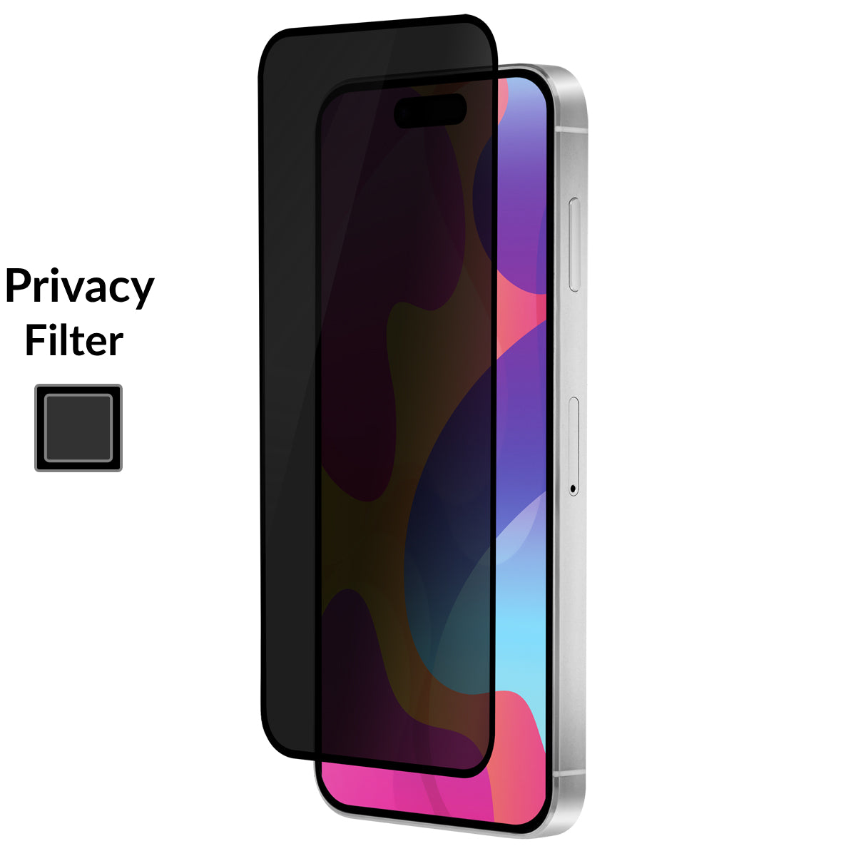 OptiGuard Eco Glass Privacy for iPhone 15 / iPhone 14 Pro - Privacy Black