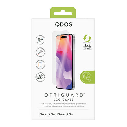 OptiGuard Eco Glass - iPhone 16 Plus / iPhone 15 Plus Screen Protector - Clear