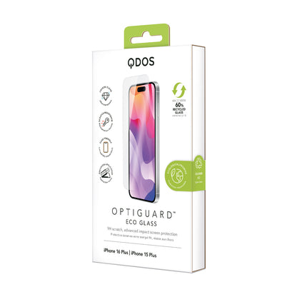 OptiGuard Eco Glass - iPhone 16 Plus / iPhone 15 Plus Screen Protector - Clear