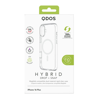 Hybrid Drop + Snap - iPhone 16 Plus Case MagSafe Compatible - Clear