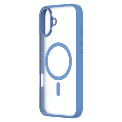 Hybrid Soft + Snap - iPhone 16 Plus Case MagSafe Compatible - Clear / Blue