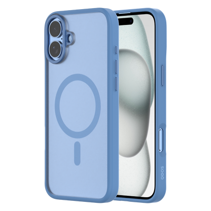 Hybrid Soft + Snap - iPhone 16 Plus Case MagSafe Compatible - Clear / Blue