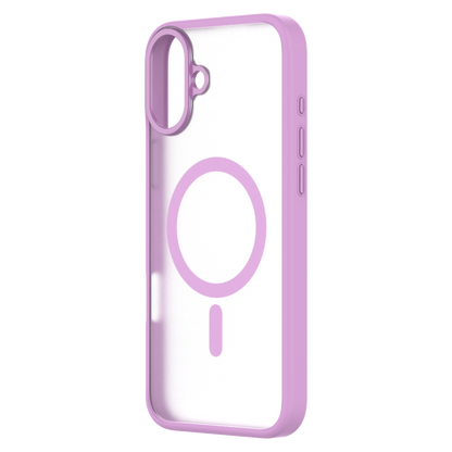 Hybrid Soft + Snap - iPhone 16 Plus Case MagSafe Compatible - Clear / Pink