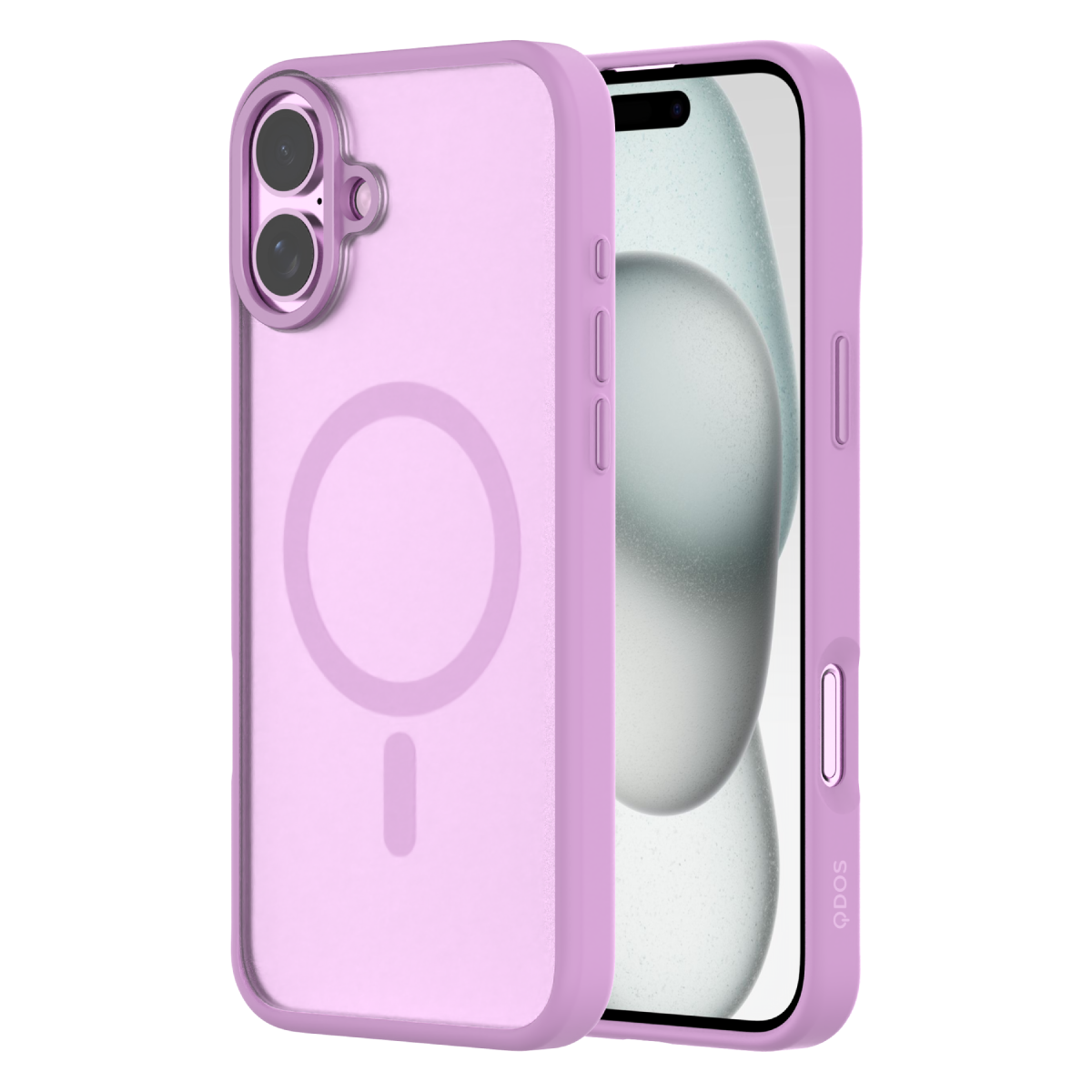 Hybrid Soft  + Snap - Apple iPhone 16 Plus Case MagSafe Compatible - Clear Pink, Side and Back View with Screen Display