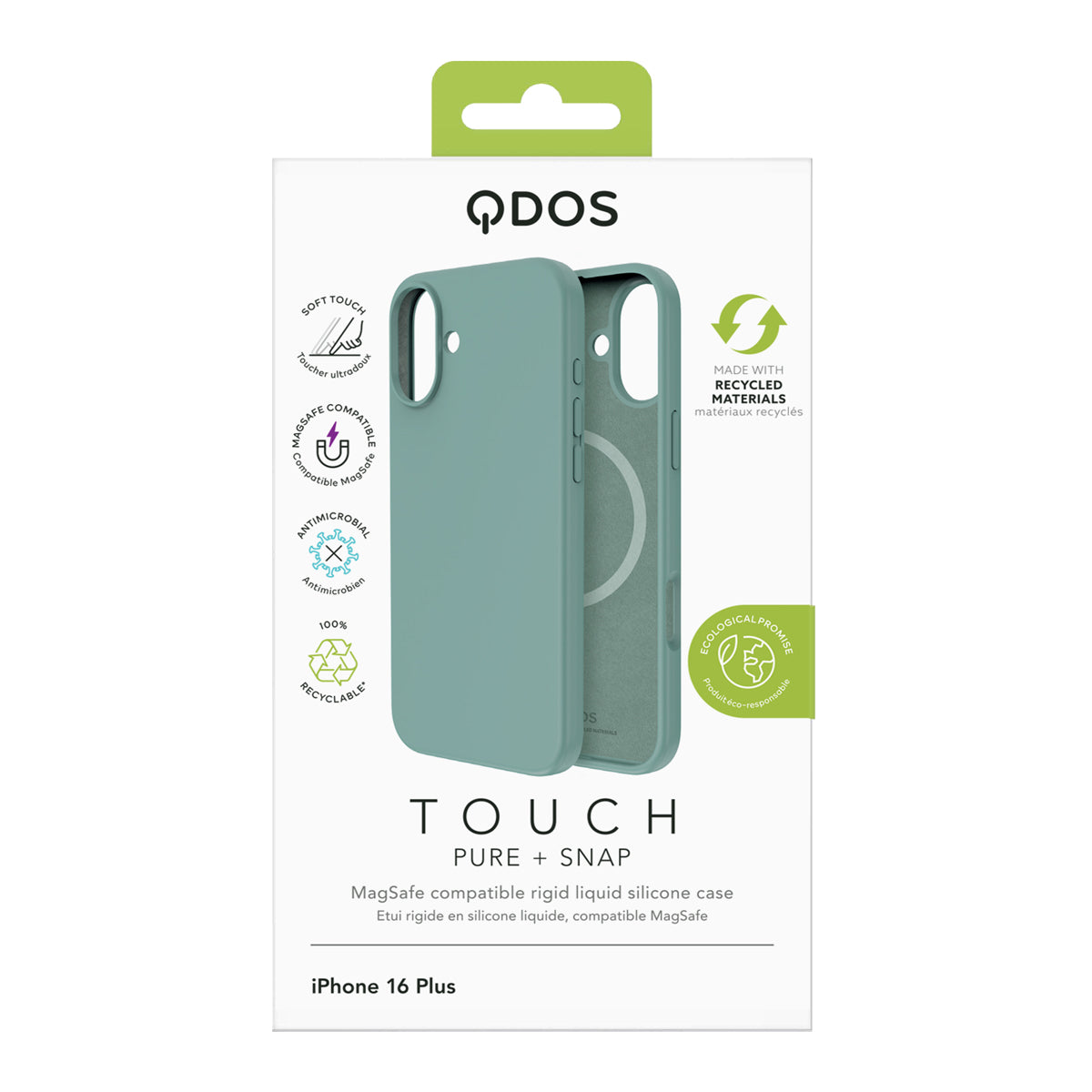 Touch Pure + Snap - iPhone 16 Plus Case MagSafe Compatible - Green