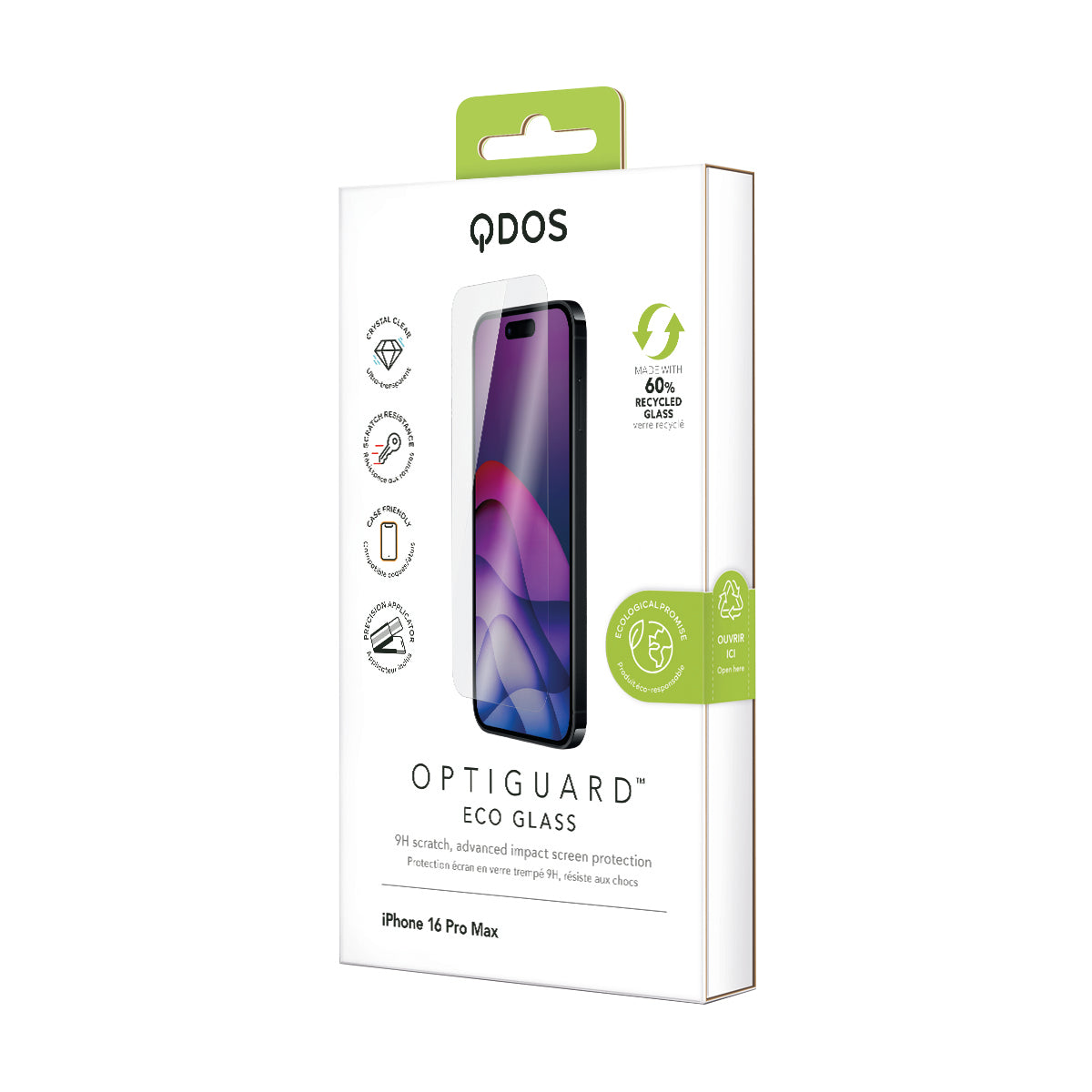 OptiGuard Eco Glass - iPhone 16 Pro Max Screen Protector - Clear