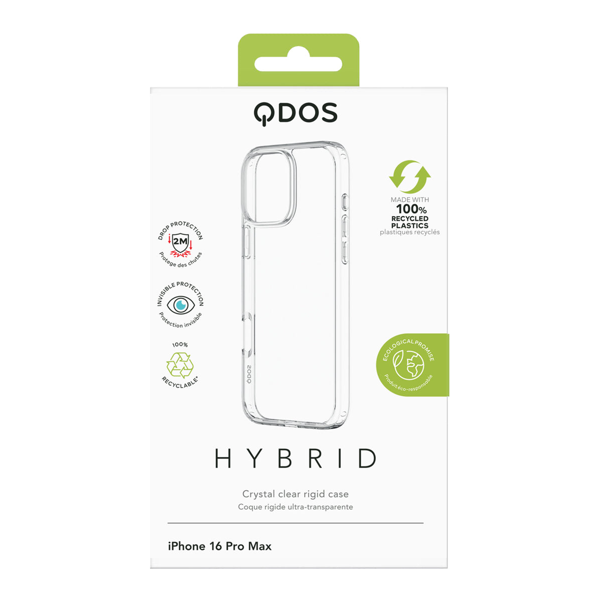 Hybrid - Apple iPhone 16 Pro Max Case - Clear, showcasing product packaging in white