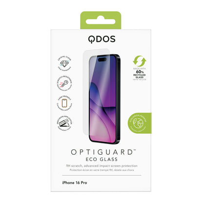 OptiGuard Eco Glass - iPhone 16 Pro Screen Protector - Clear