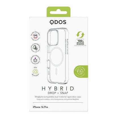 Hybrid Drop + Snap - Apple iPhone 16 Pro Case MagSafe Compatible - Clear, showcasing product packaging in white