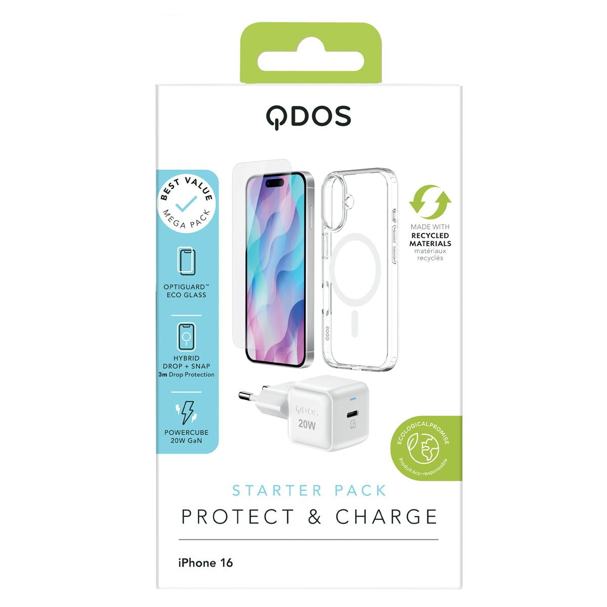 QDOS Starter Pack - iPhone 16 - White