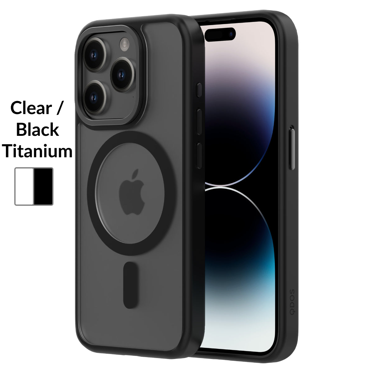 Hybrid Soft + Snap for iPhone 15 Pro - Clear / Black Titanium