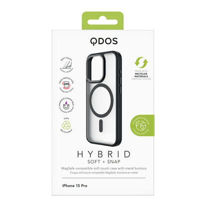 Hybrid Soft + Snap for iPhone 15 Pro - Clear / Black Titanium