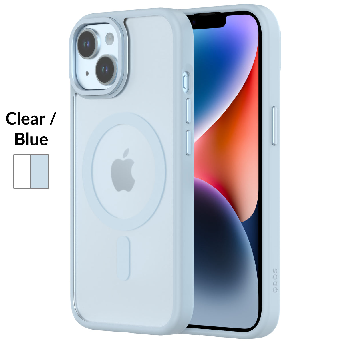 Hybrid Soft + Snap for iPhone 15 - Clear / Blue