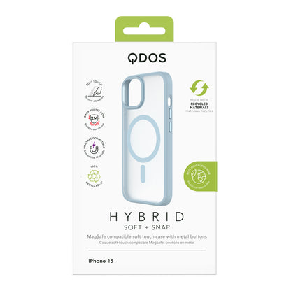 Hybrid Soft + Snap for iPhone 15 - Clear / Blue