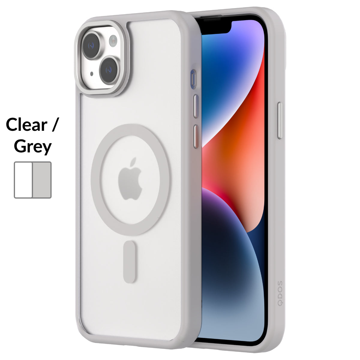 Hybrid Soft + Snap for iPhone 15 Plus - Clear / Grey