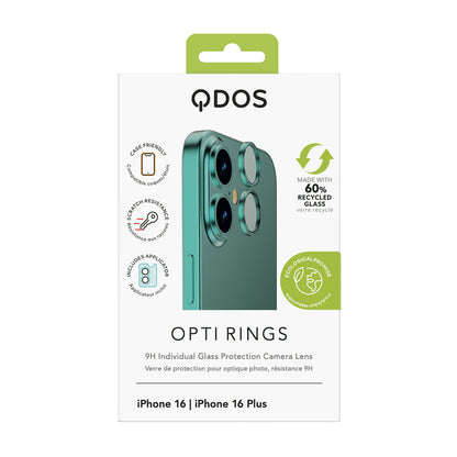 OptiRings - iPhone 16 / iPhone 16 Plus Camera Lens Protector - Green