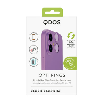 OptiRings - iPhone 16 / iPhone 16 Plus Camera Lens Protector - Pink