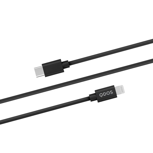 PVC USB-C to Lightning Cable, Black (1.2m)