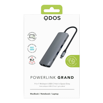 PowerLink GRAND 9-in-1 USB-C Hub - Space Grey
