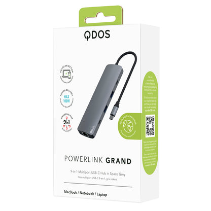 PowerLink GRAND 9-in-1 USB-C Hub - Space Grey