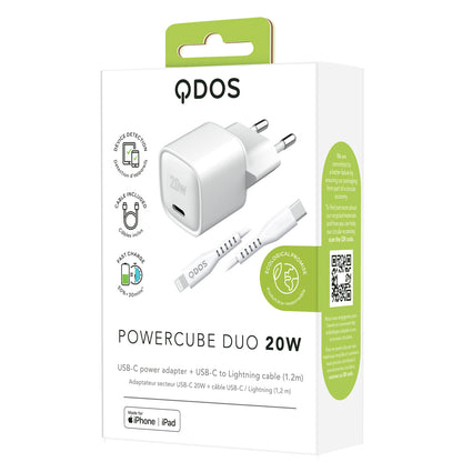 PowerCube DUO 20W Power Adapter - White